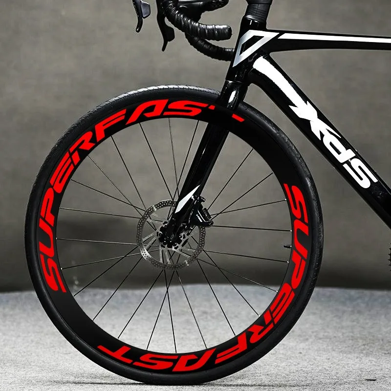 8Pcs/set road bicycle wheel set sticker, SUPERFAST personalized DIY color change wheel hub modification wheel bicycle wheel rim
