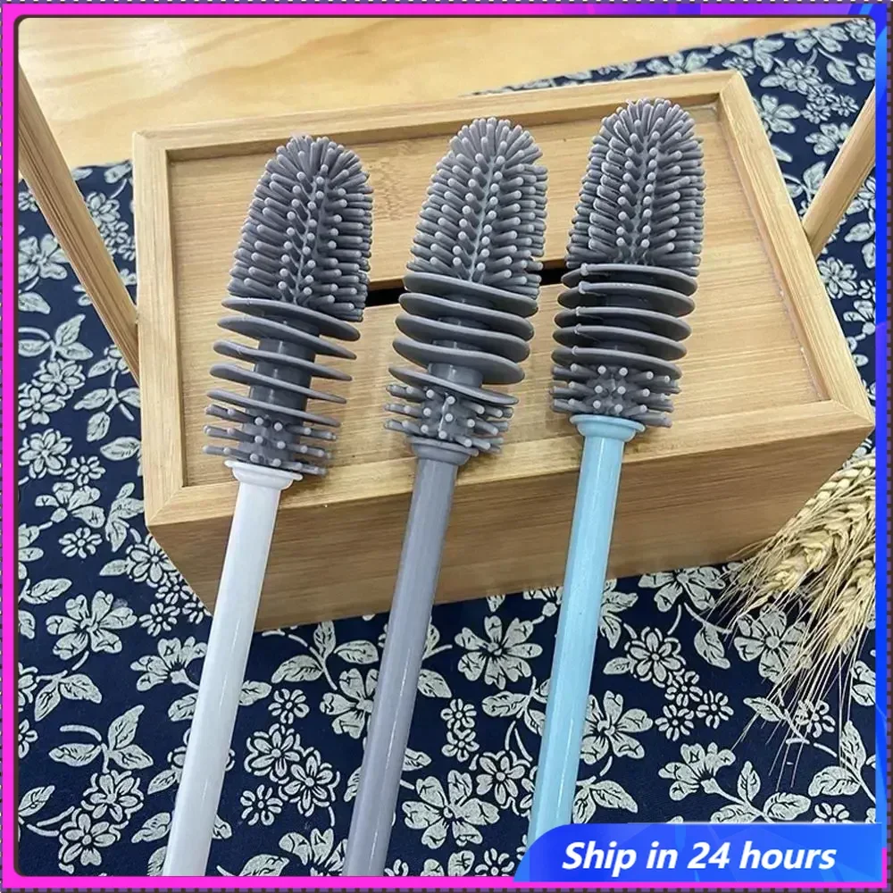 

Useful Scrubber Multi-function Silicone Food Grade Cleaning Brush Glass Cleaner Cleaning Tool Cup Scrubber Milk Bottle Brush