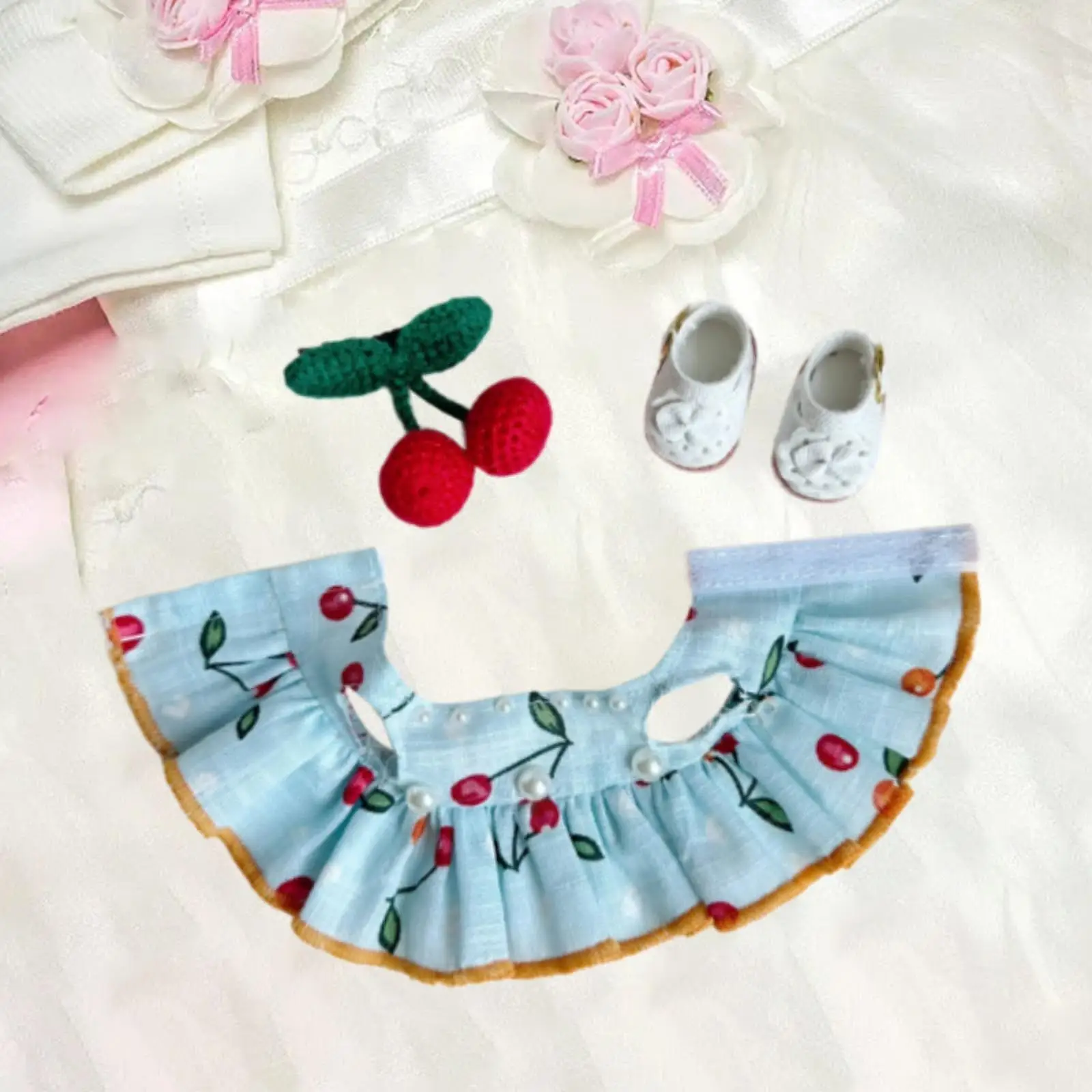 Set di vestiti per bambole di pezza, scarpe per bambole e accessori per capelli, mani fai da te per i bambini Crea le tue bambole per bambole da 6,69 pollici