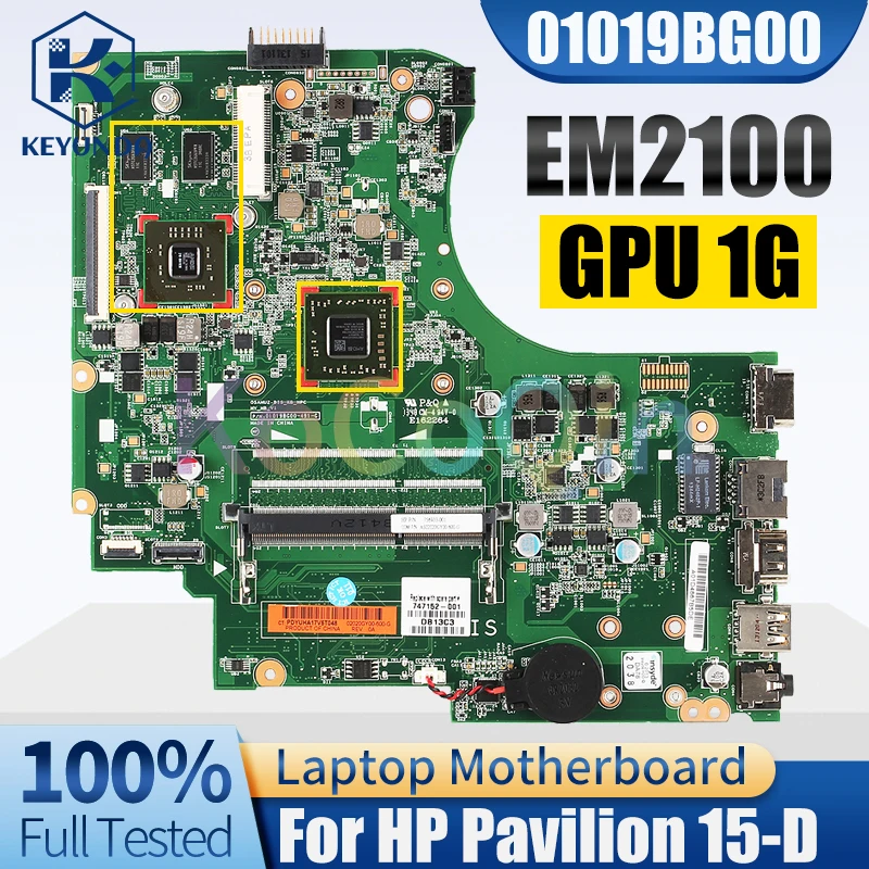 

01019BG00 For HP Pavilion 15-D Notebook Mainboard 747152-001 EM2100 216-0841036 1G Laptop Motherboard Full Tested