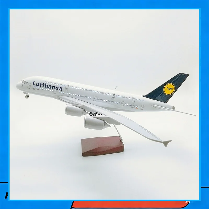 

Модель самолета Lufthansa A380, 46 см, имитация гражданского авиалайнера с колесами и LED-подсветкой, масштабная модель для коллекции и декора рабочего стола