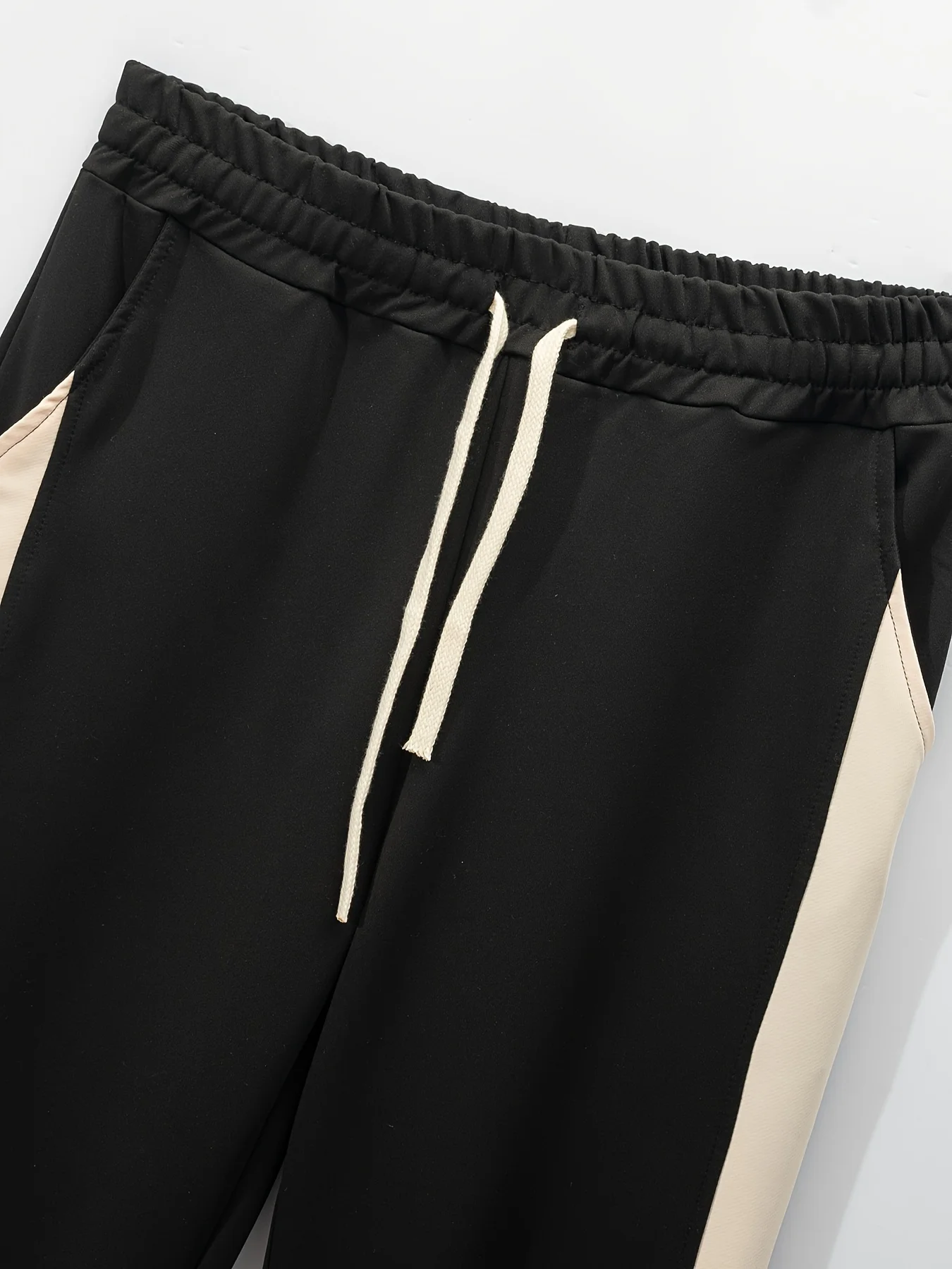 Conjunto de chaqueta y pantalones de béisbol informales de poliéster para hombre, bloque de color, botones con detalle de cinturón para primavera/otoño