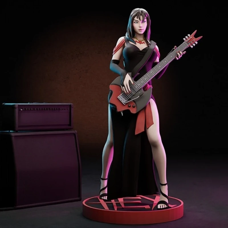 1/24 Scale DieCast Resin Figure Model Kit Sexy Rock Female Guitarist NSFW Hobby Miniature Toys Unassembled Unpainted DIY Diorama