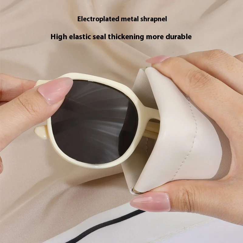 Women's & Men's Portable Sunglasses Case Automatic Closing PU Storage Bag & Protective Cover Pressure-Resistant Glasses Box