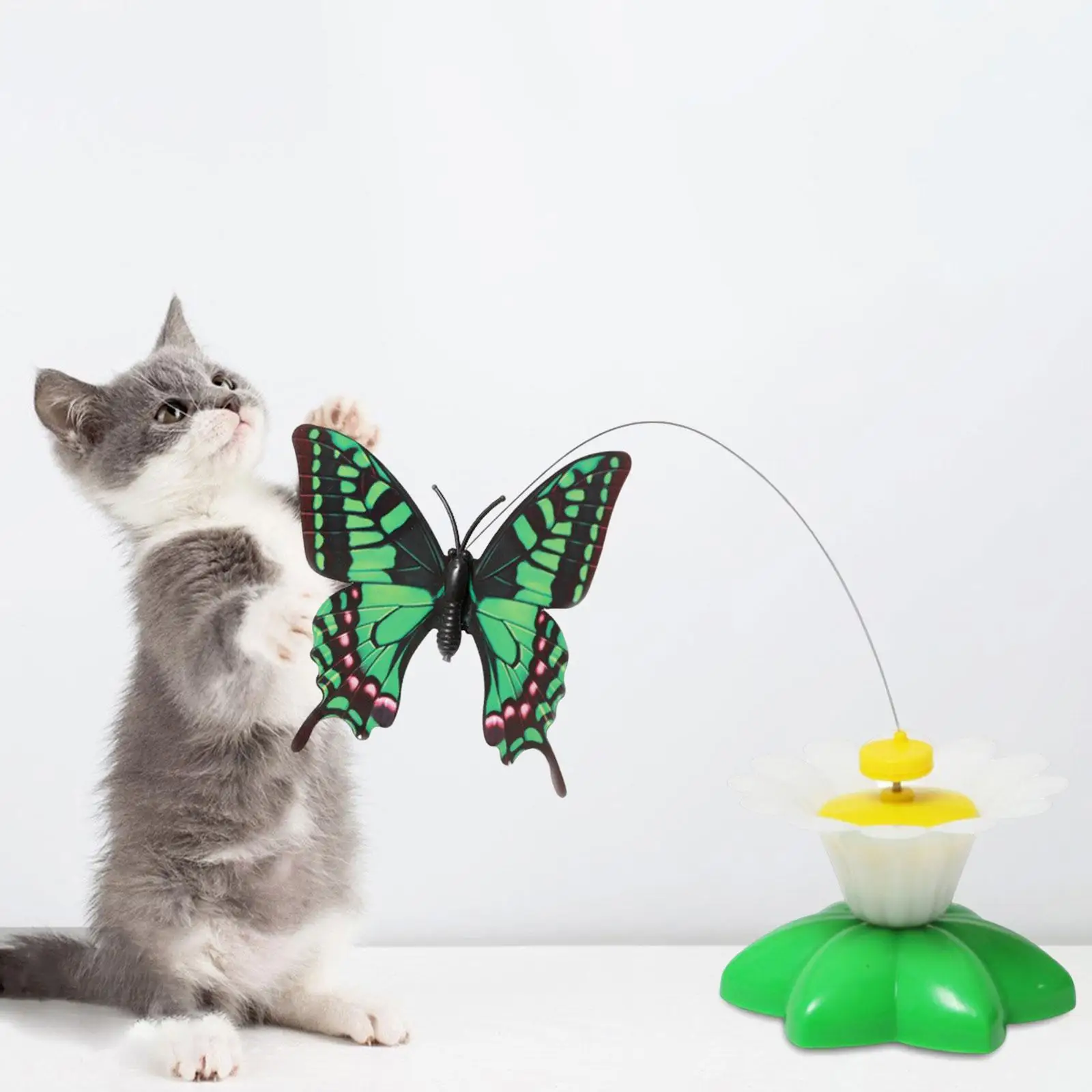 Electric Automatic Rotating Butterfly Funny Cat Teaser Scratch Toy for Kitten