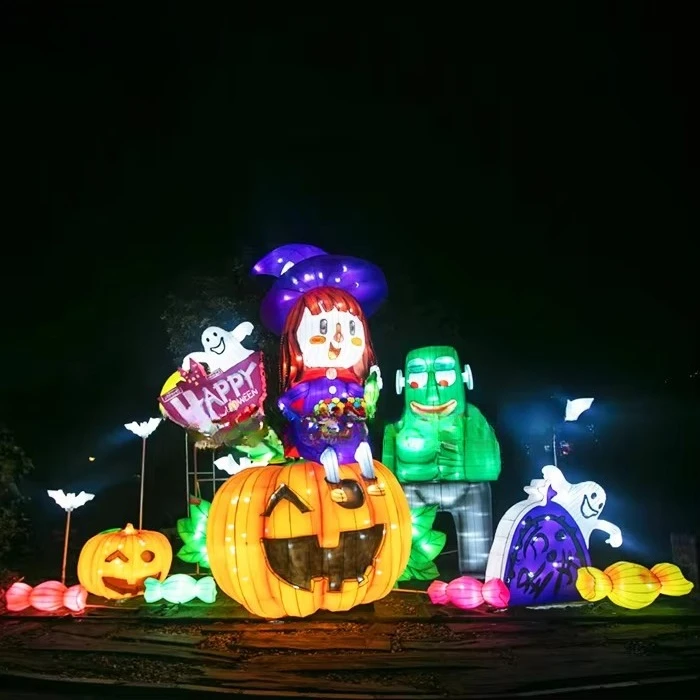 Large traditional lantern with animated cartoon model