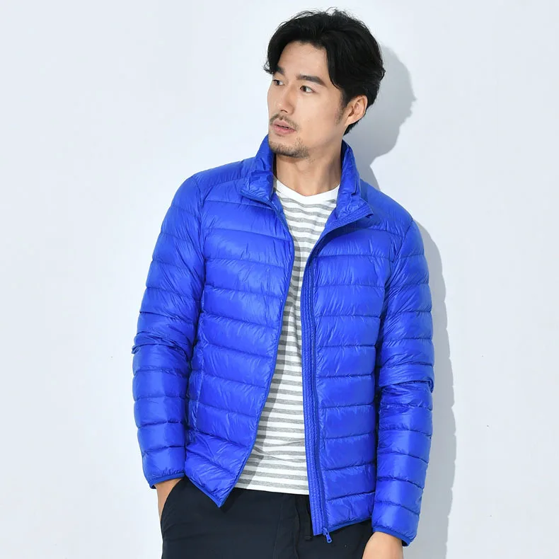 Inverno e outono para baixo jaqueta masculina seção curta seção fina negócios com capuz engrossado pato branco para baixo casaco portátil