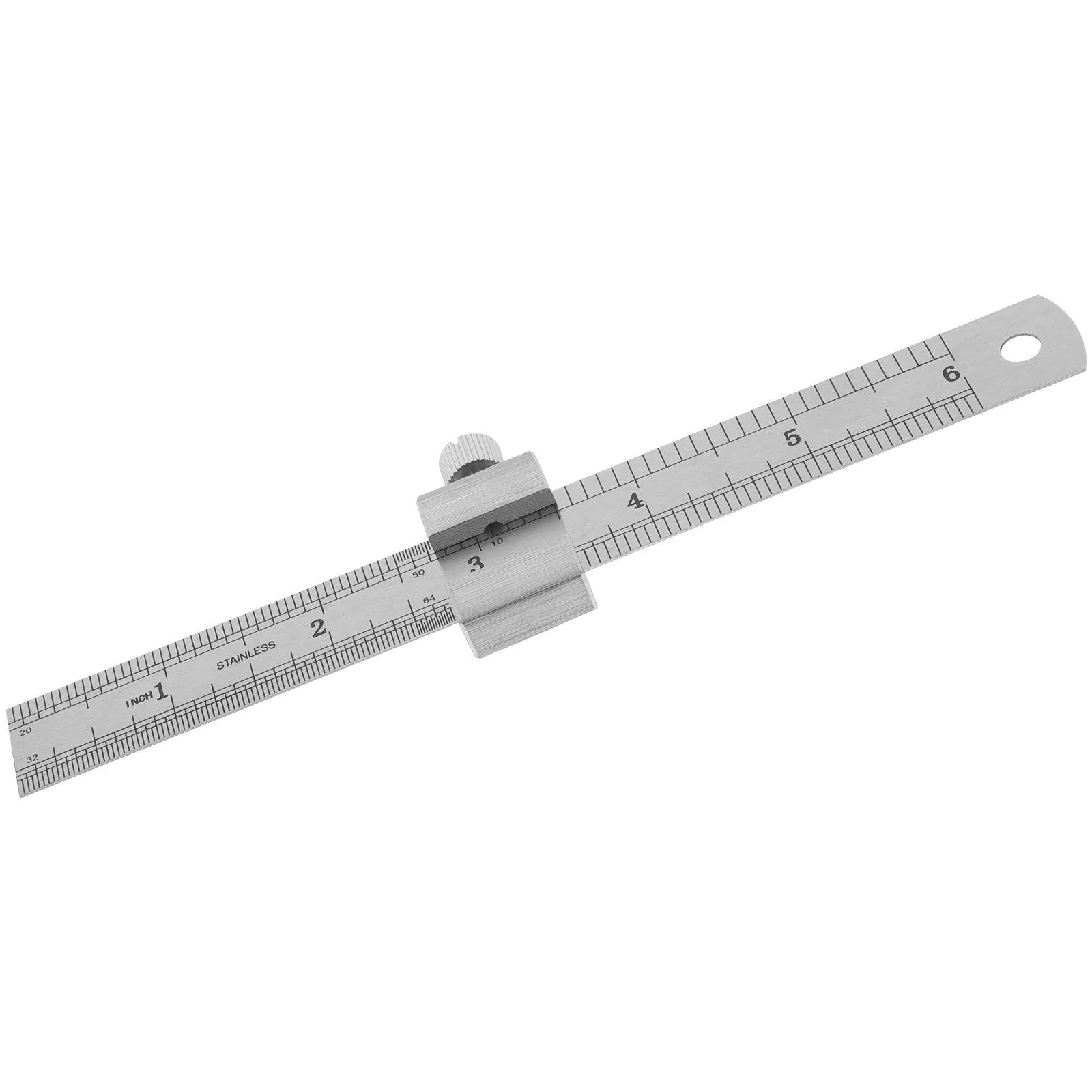 1Set Heavy Duty Stainless Steel Ruler Straight Precision Measuring Tool with Stopper for Engineering Carpentry Drawing School