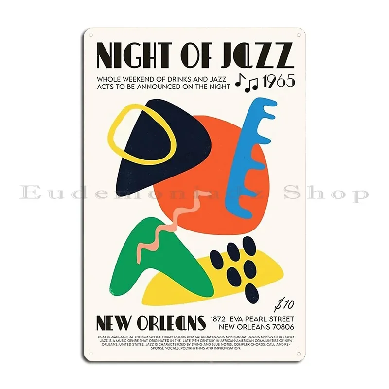 Ночь-джаза-1965-металлическая-вывеска-домашний-железный-настенный-декор-тарелки-кино-жестяная-вывеска-плакат