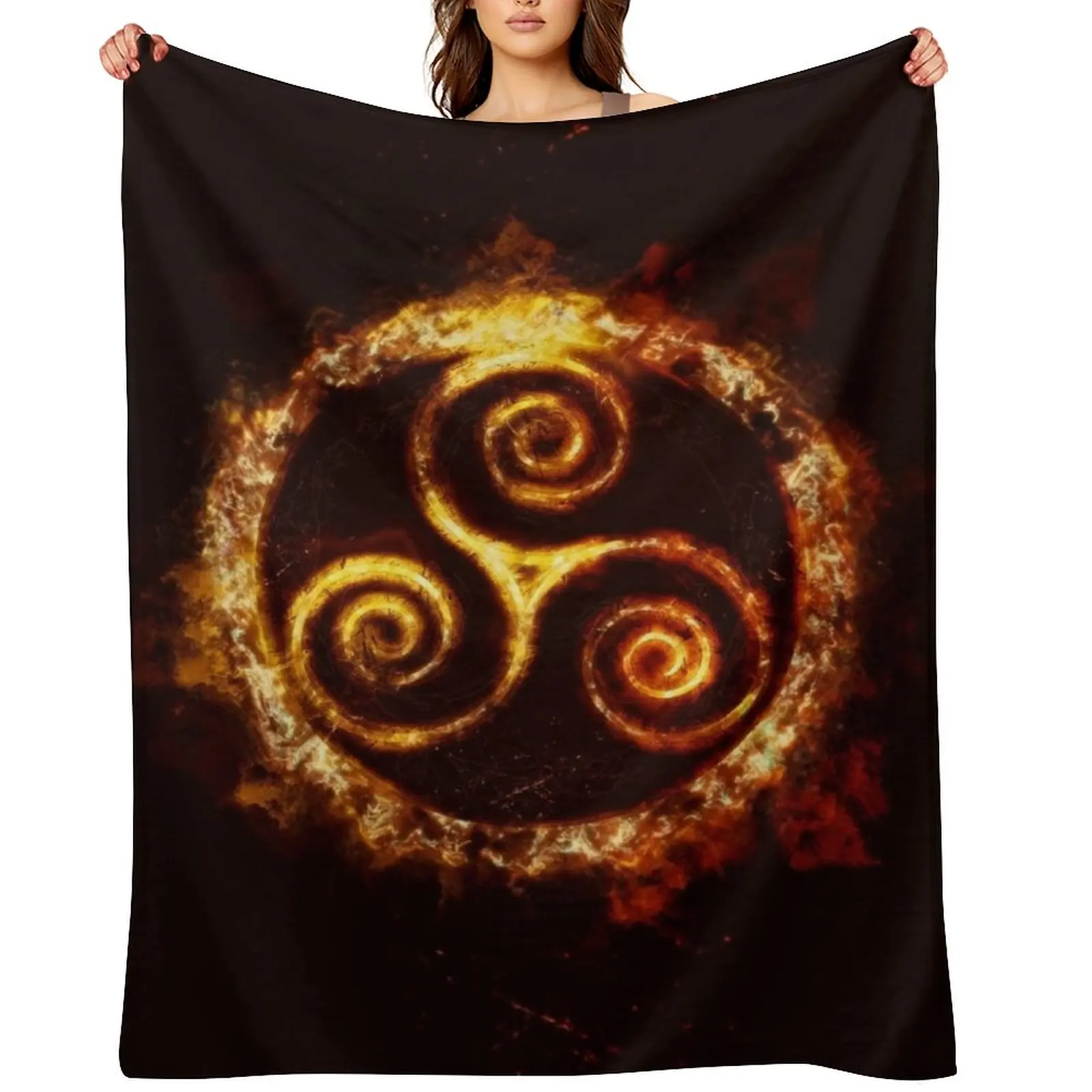 

Triskel Throw Blanket Soft Plush Plaid valentine gift ideas Sofa Quilt Luxury Blankets