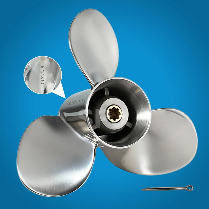 

9 1/4*10 58133-ZV4-010AH Raw 8-20HP Engine Prop 3-Blade R Rotation Stainless Steel Marine Outboard Propeller