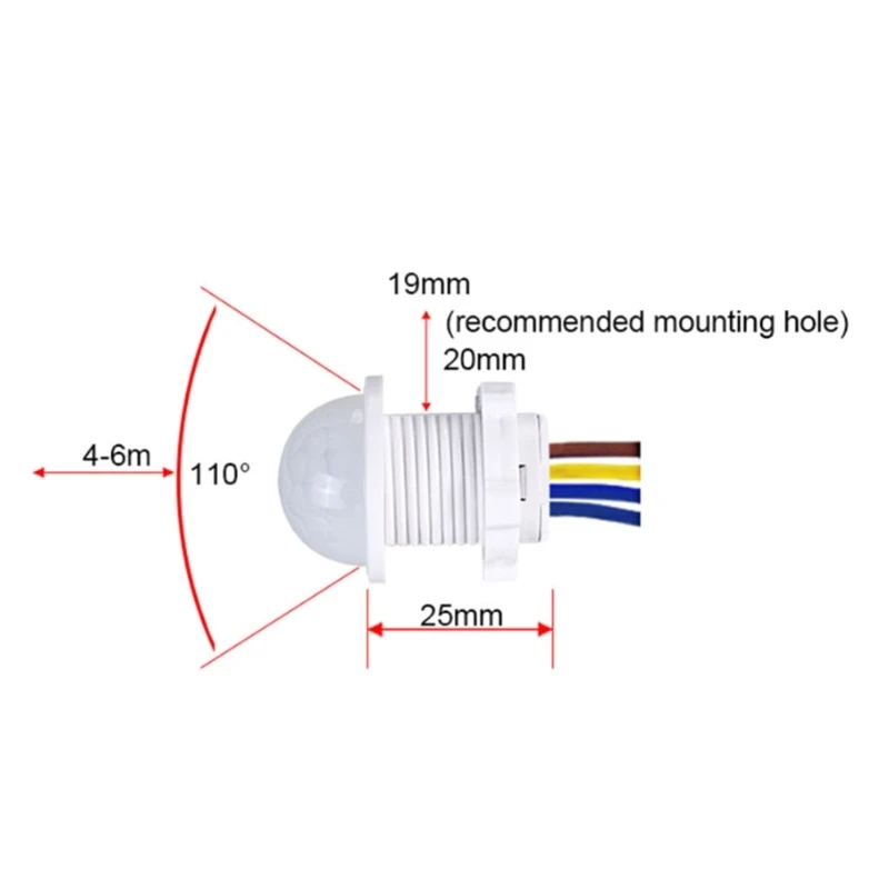 Công tắc cảm ứng tự động cho đèn huỳnh quang trần bóng đèn LED Dễ sử dụng