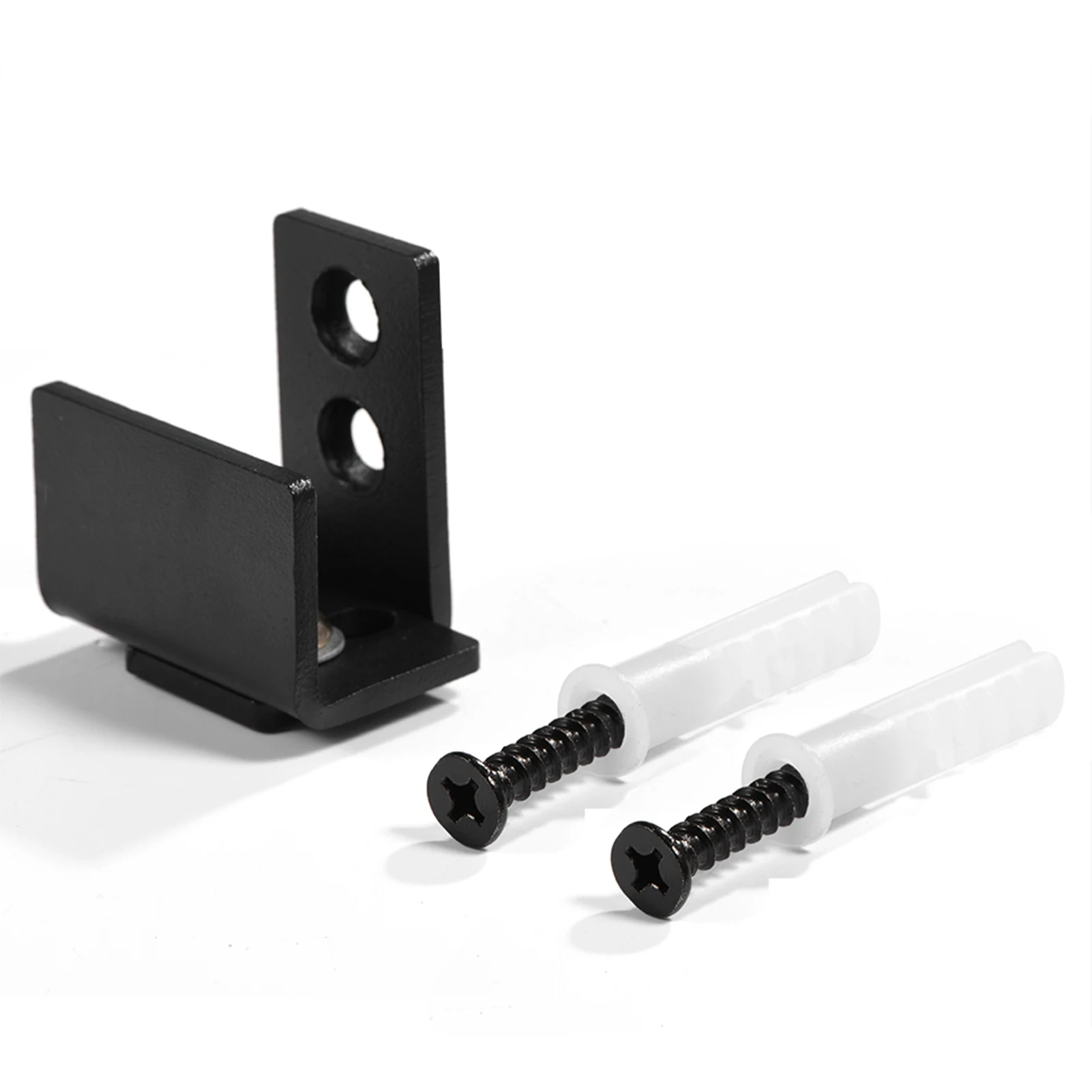 Black Steel Hardware Sliding Barn Door Bottom Wall Mount Floor  with Screws Floor Guides Floor