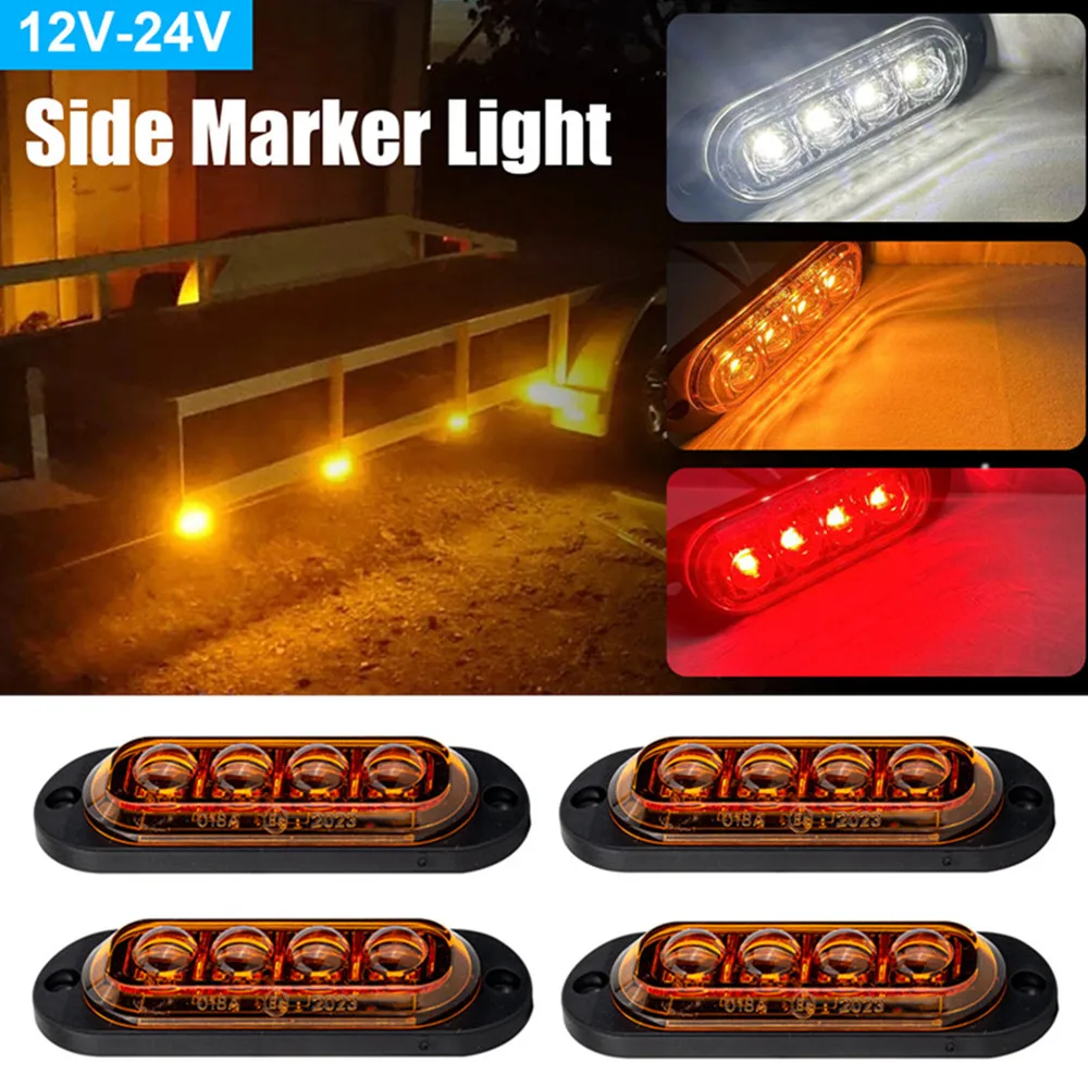 

4PCS LED 12V-24v Truck lighting Trailer Side Marker Light LED Warning Signal Taillight Marker Truck Side Light for Car Lamp