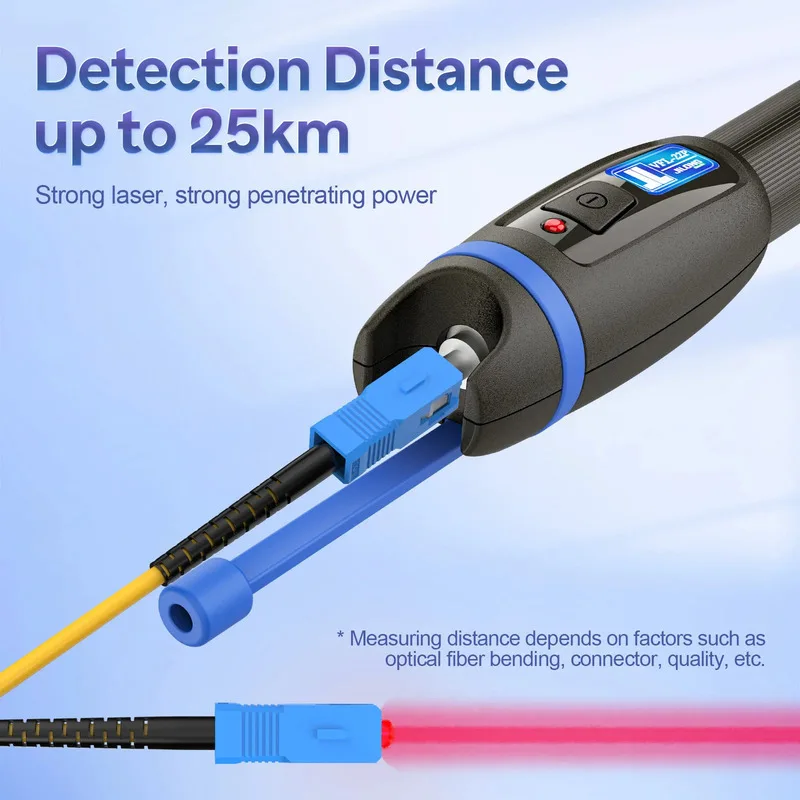 JILONG Fiber Break Detector VFL-22P Metal Pen Type Visual Fault Locator,10mw 20mw 30mw Red Light Pe for Network Cable Test FTTH