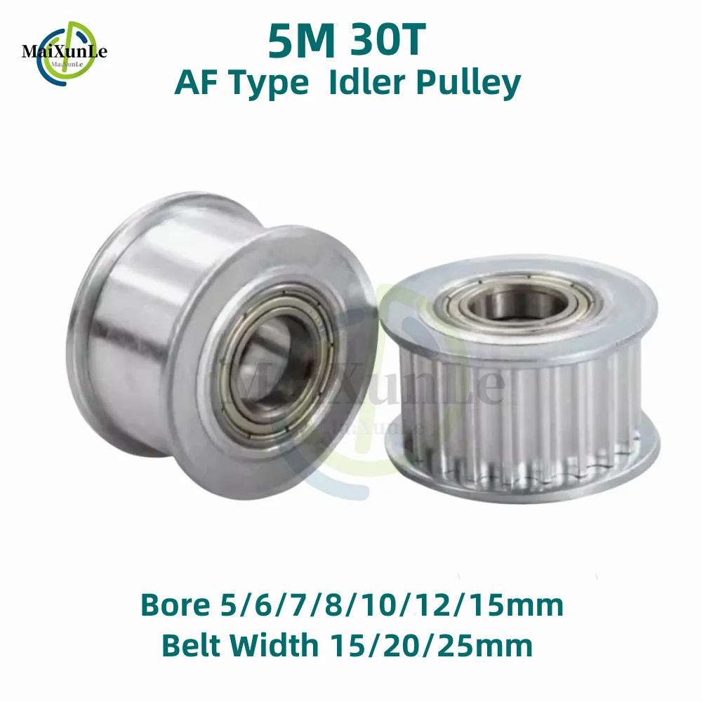 

HTD5M Timing Pulley Idler Pulley 30Teeth AF Type Bore 5/6/7/8/10/12/15mm Belt Width 10/15/20/25mm 3D printed parts