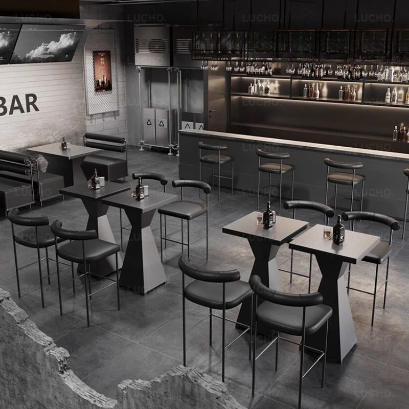 Industrial style bar loose table high table and chair music dining bar table and chair combination