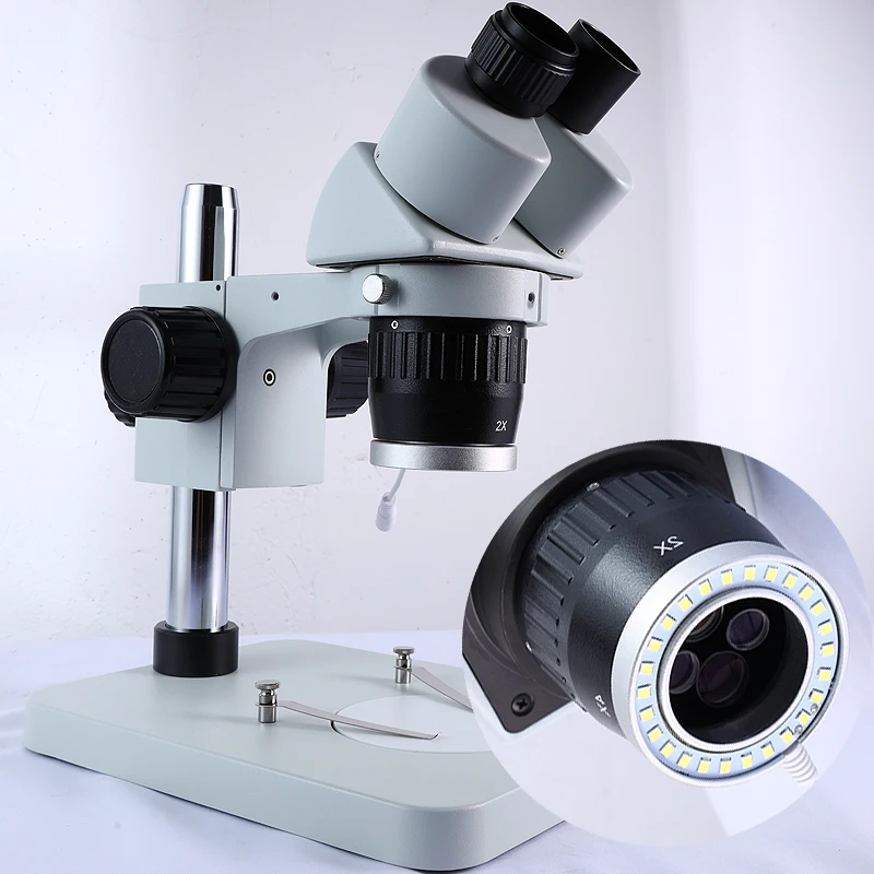 Anillo de luz LED ajustable ultrafino, lámpara iluminadora para microscopio con ZOOM estéreo, enchufe USB, 26 LED