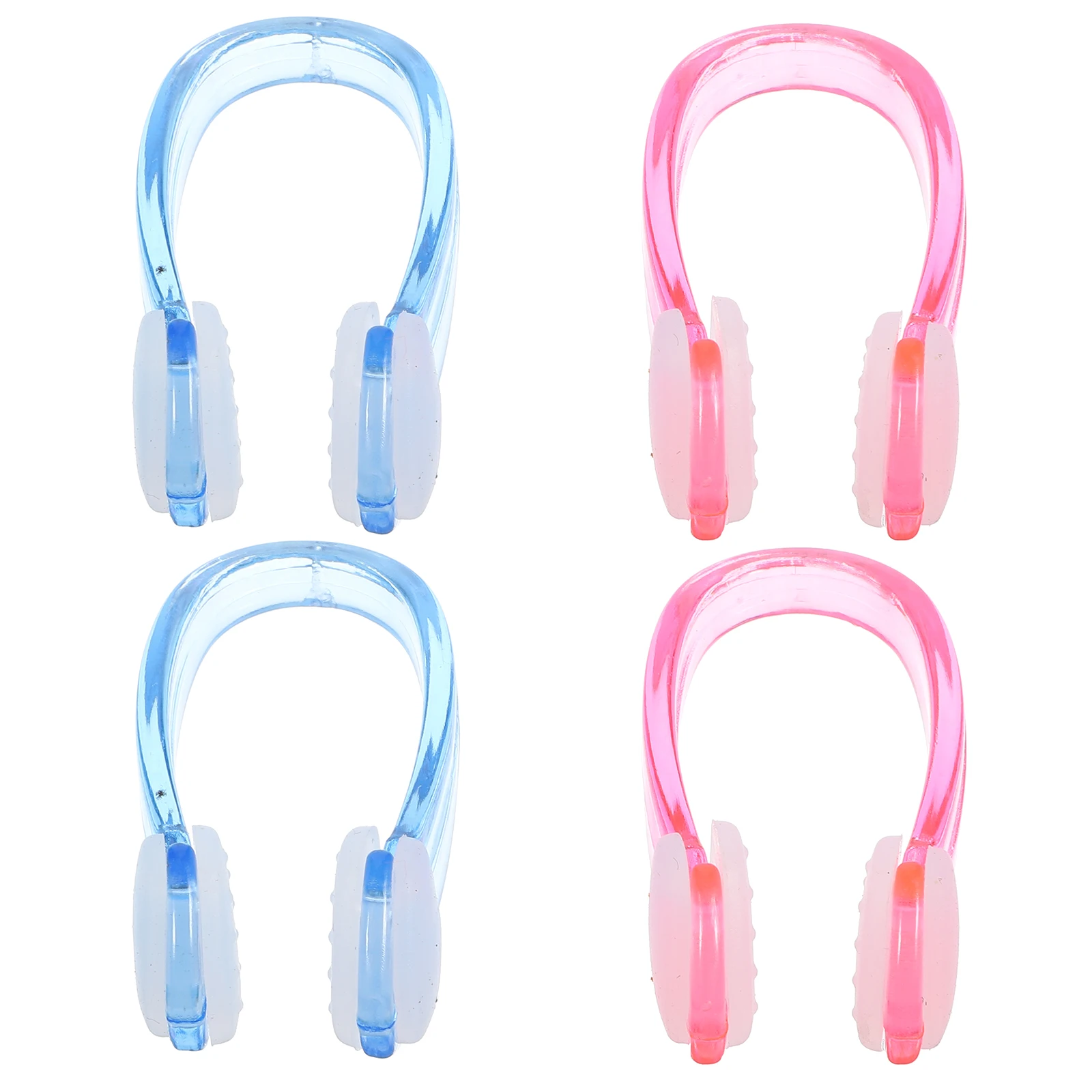 

4 Pcs Waterproof Nose Clip Swim Adult Plug Silicone Blue Pink Anti Slip Lightweight Compact Size Longtime Use PC Material