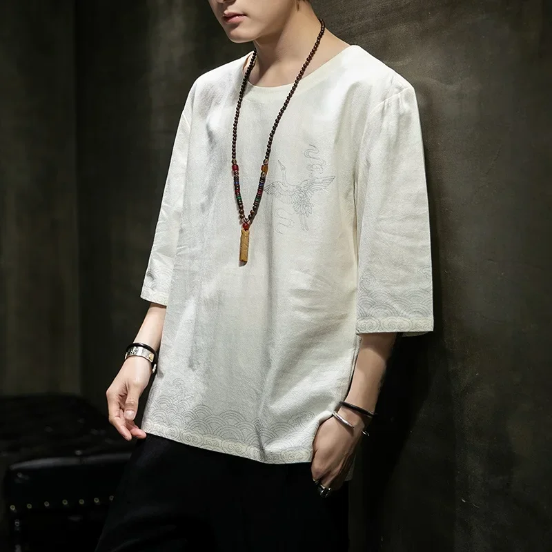 Blusa tradicional chinesa de quimono para homem, Kung Fu, vestido chinês Tab, Cheongsam, camiseta oriental vintage, camisetas e blusas, cabo quimono