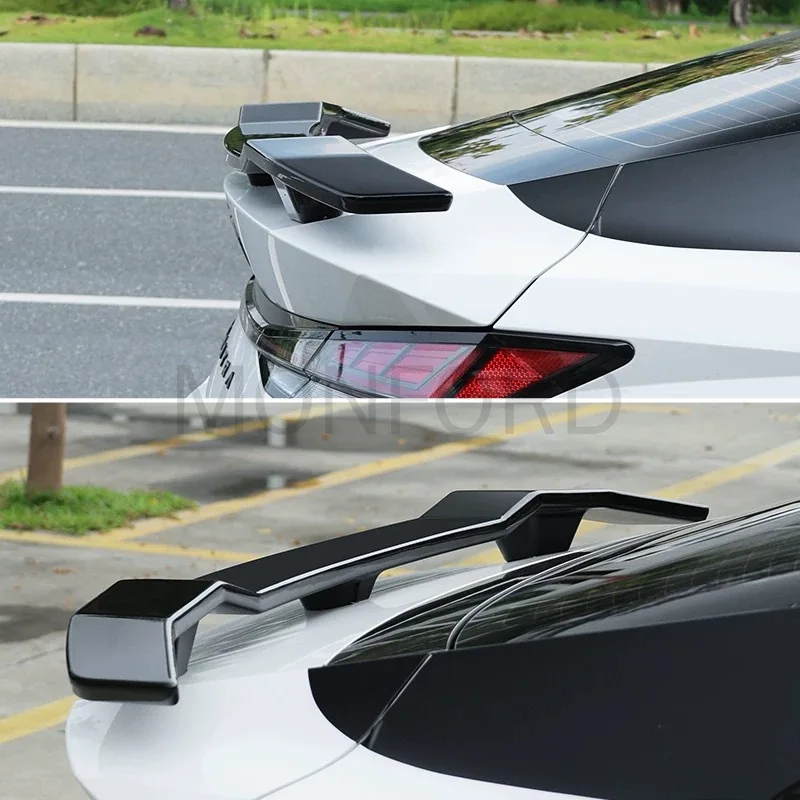 For Hyundai Elantra CN7 2020-2023 Car Rear Trunk Lid Spoiler Wings Black Carbon Pattern Exterior Tuning Upgrade Accessories Part