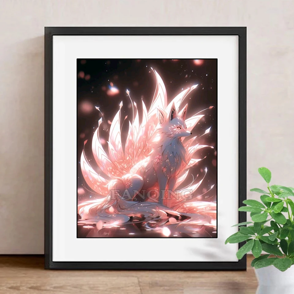 Diamond Painting New Arrival Fantasy Pink Nine tailed Fox DIY