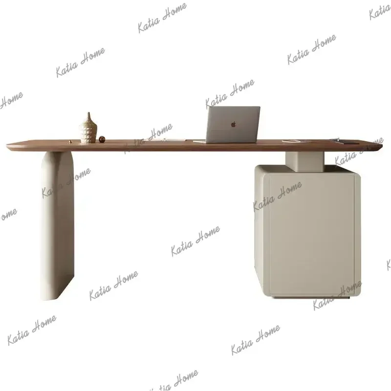 YJ  Desk Retro Home Study Writing Desk Light Luxury Minimalist Desk All Solid Wood Beauty Salon Consultation Table