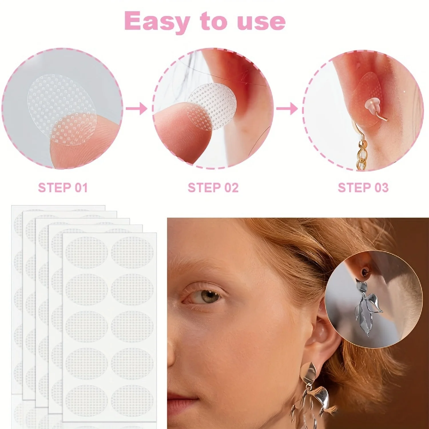 100/200pcs Ear Lobe Support Patches for Earring Stabilization