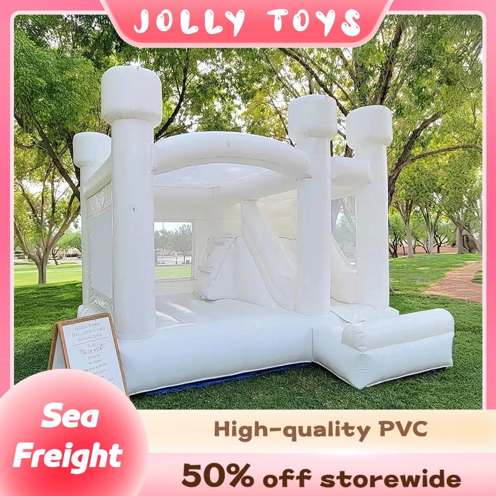 

Outdoor White Bouncy Castle Indoor Suitable for Birthday Party Wedding Inflatable Castle Inflatable Slide Trampoline with Blower