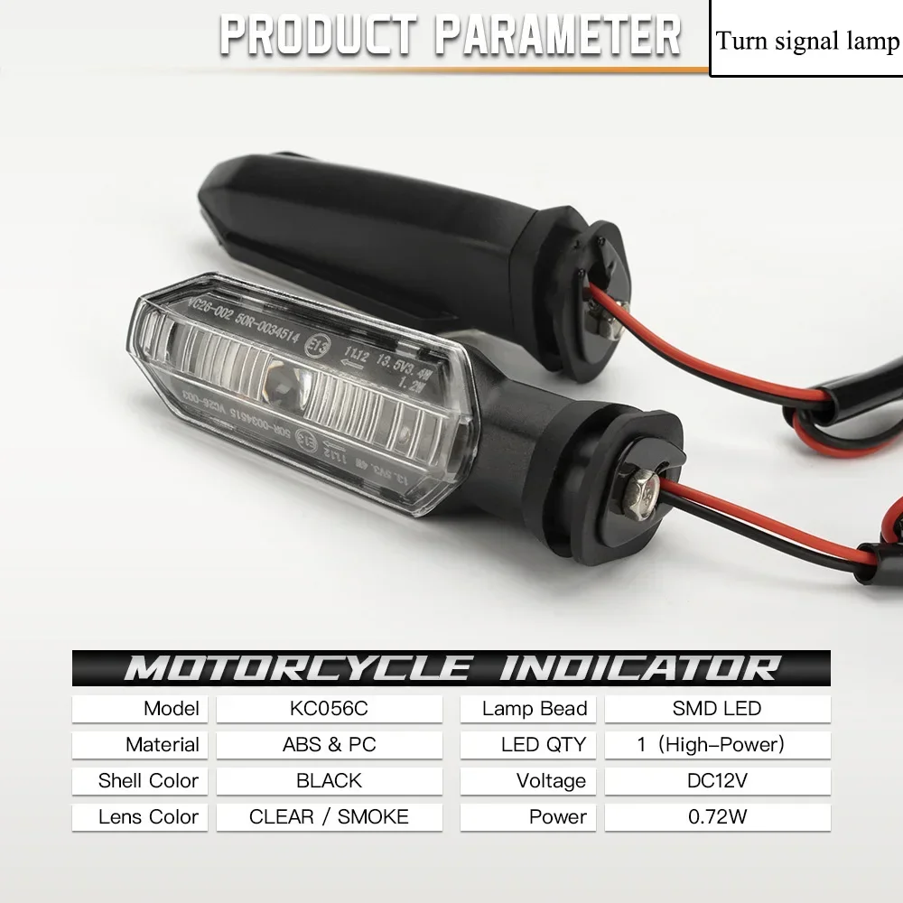 

Motorcycle LED Signal Lights Compatible with for Honda RS150 XRE300 CRF300 X-ADV, 12V, Clear/Smoky Black