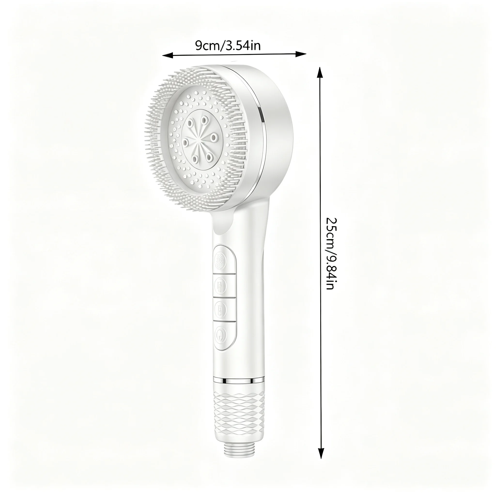 SPA Massage Filter Shower Head Pressurized Handheld Sprayer with 1.5m Hose and Holder 4 Spray Modes Outer Silicone Scrubber view 5