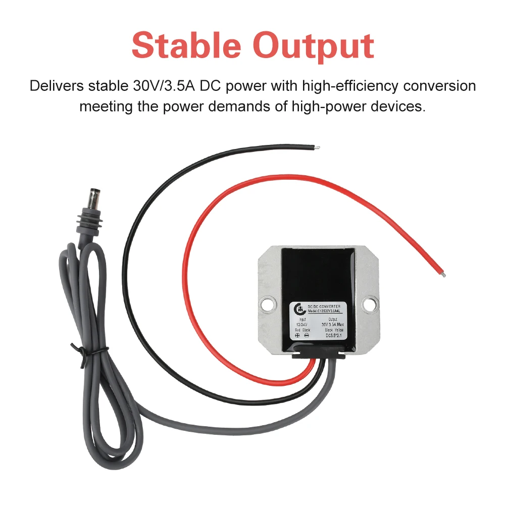 9-28V to 30V DC Step-Up Power Supply Adapter 3.5A Boost Converter Kit IP68 Waterproof Voltage Converter for Starlink DC Power