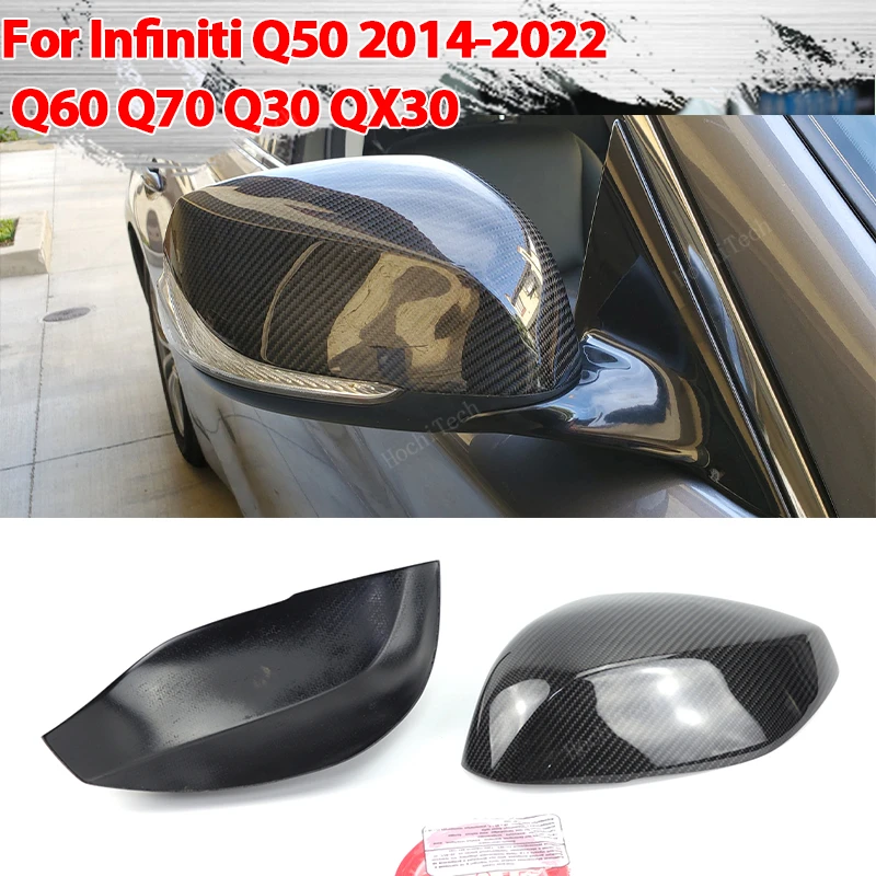 

Real Carbon Fiber Side Mirror cover Cap add-on Sticker for Infiniti Q30 H15 Q50 V37 Q70 Y51 QX50 J50 QX70 S51 Nissan Skyline V37