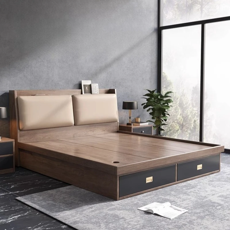 

Каркас кровати с мягкой обивкой King, двойное роскошное изголовье кровати, заземление, современная мебель для спальни Camas De Matrimonio Dormitorio