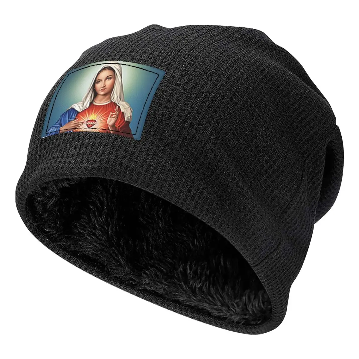 Immaculate Heart Of Mary Virgin Mary Unisex Adult Beanies Caps Fleece-Lined Bonnet Hat Warm Hip Hop Autumn Winter Skullies Hats