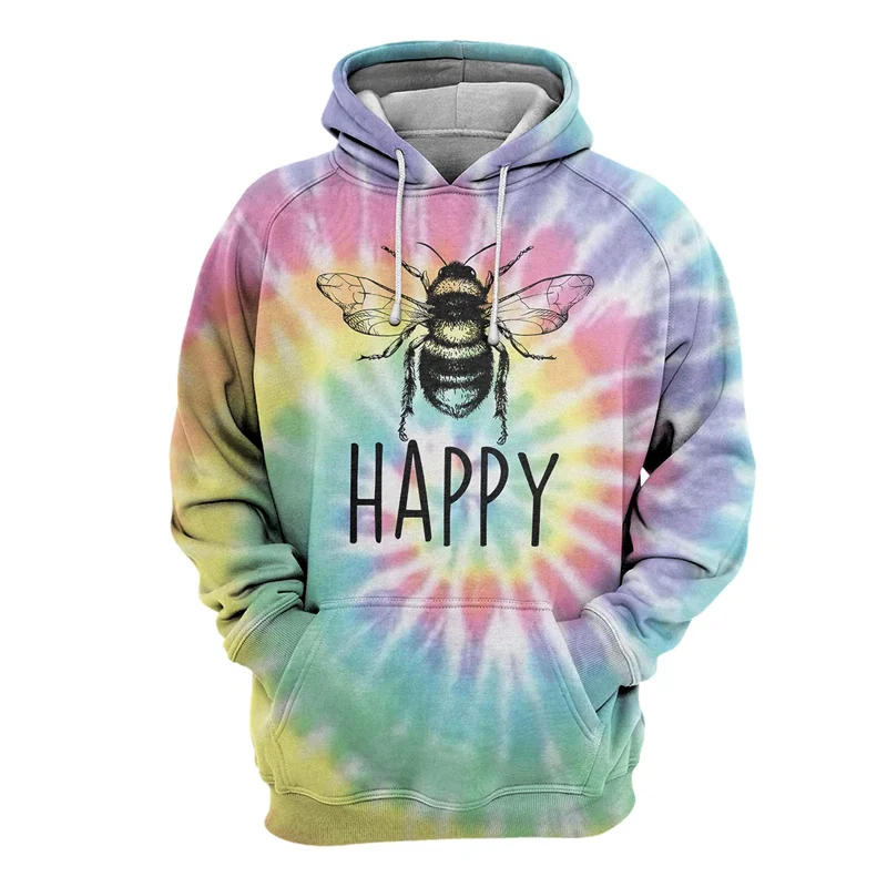 Fashion Autumn Animal Bee 3D Printed Hoodie Casual Loose Fit Drawstring men's Sportswear Street Design Harajuku men's Hoodies