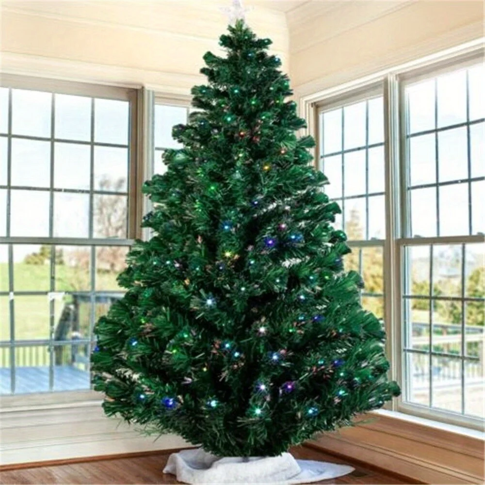 

4/5/6/7 ft prefabricated fiber optic artificial Christmas tree with multi-colored LED lights