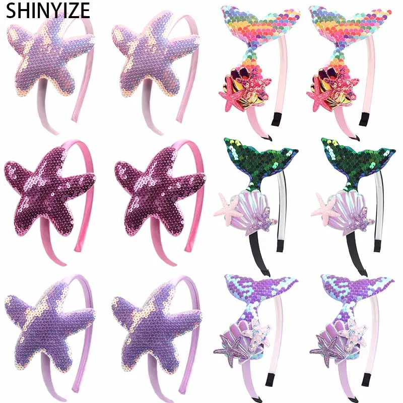

10PCS/Lot Cute Mermaid Headband For Girls Princess Birthday Party Hairband Festival Cosplay DIY Hair Accessories Cartoon Gift