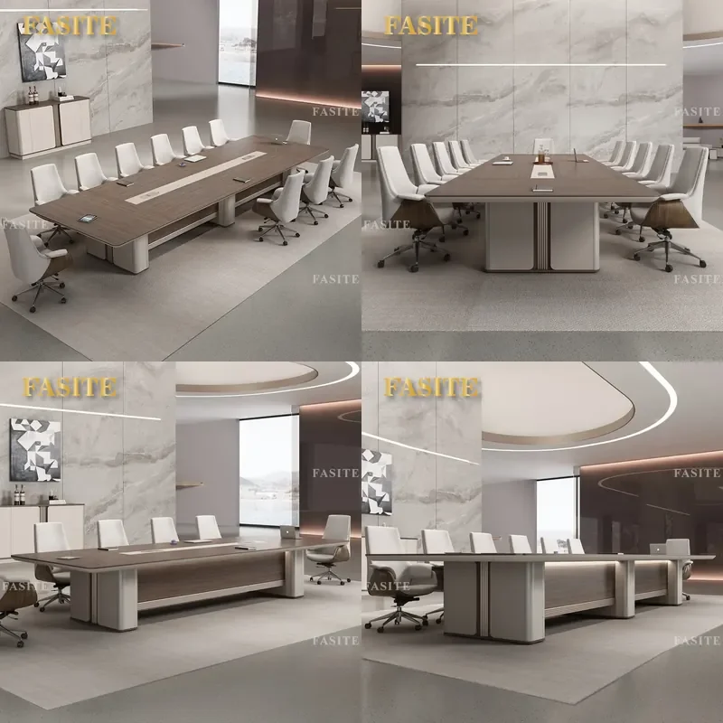 For Office Meeting Table and Chair Set Simple Modern Large Rectangular Conference Desk Guest Negotiation Staff Workbench