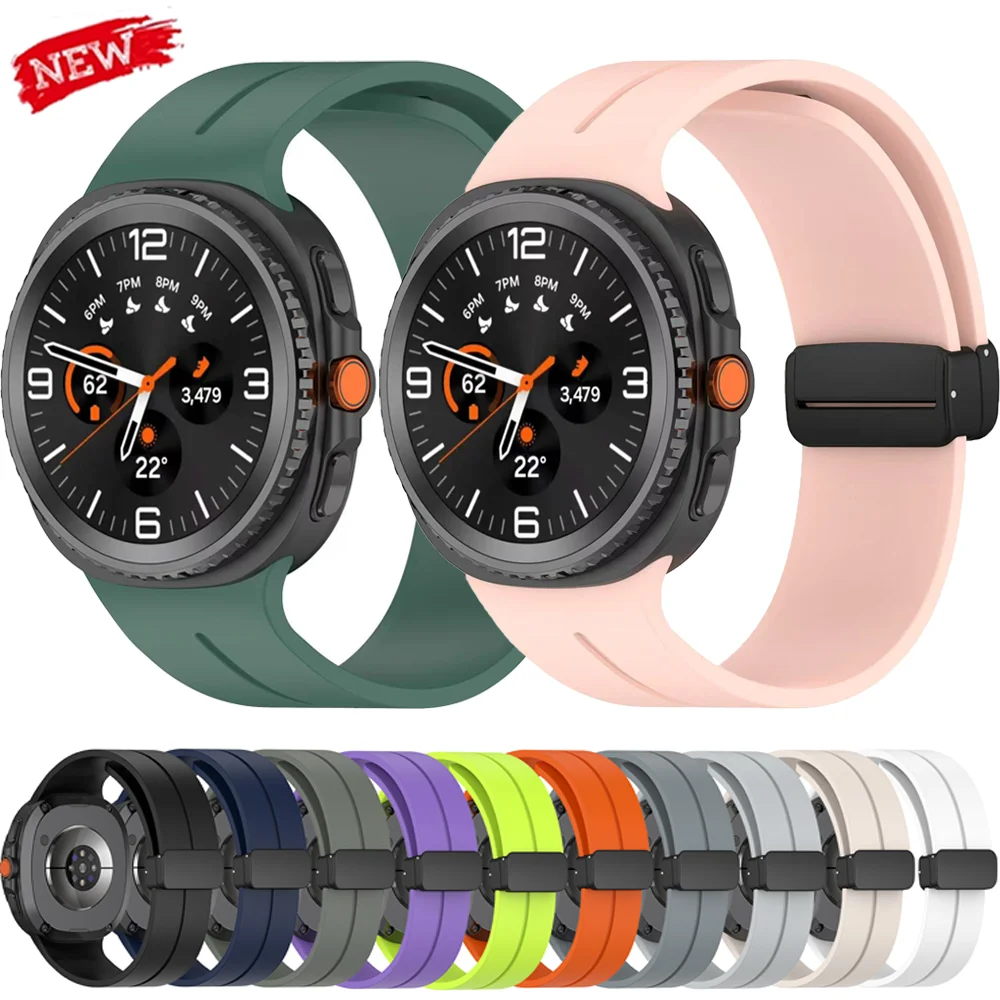 Sports Silicone Band for Samsung Galaxy Watch 8 40mm 44mm Magnetic Bracelet Wristband Galaxy Watch 8 Classic 46mm Strap Correa