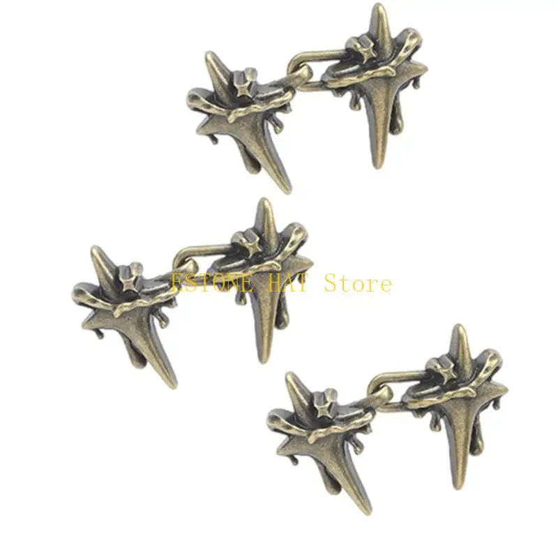 

49MF Crossed Star Pants Cincher Pin Brooch Clip Easy Use Pin Buckle Women Accessories