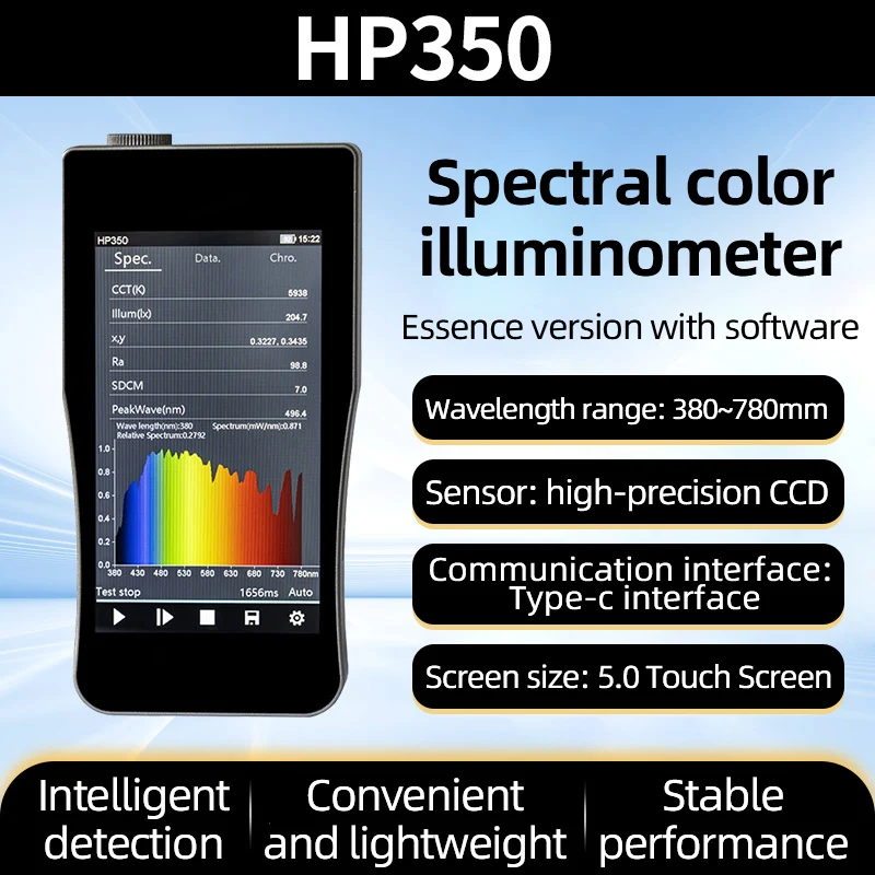 HP350BFStroboscopic Spectral Illuminance Meter Color Temperature Tester Wavelength Indicating Spectral Analyzer Lamp Light Meter