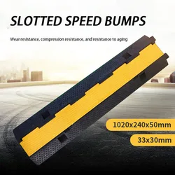 KOOJN Two Slot Rubber Speed Bumps PVC Rubber Plastic Two Slot Stage Wire Protection Board Cable Protection Board