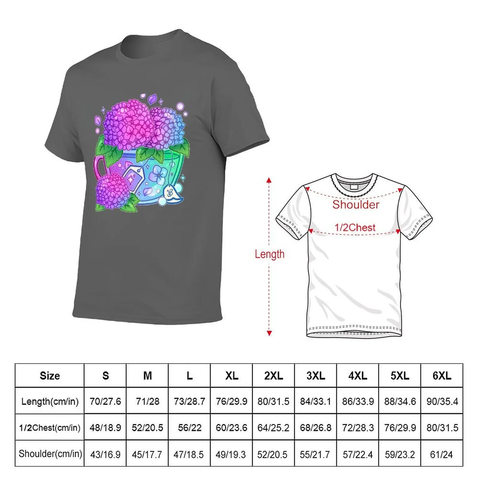 Teacup Hydrangea T-Shirt Minimalist Graphic Tee Shirt