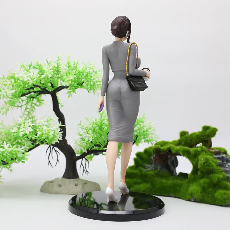 Anime Action Figure Masked Office Lady PVC Doll With Coffee Cup Elegant Mature Female PC Case Desktop Ornament For Anime Fans view 3
