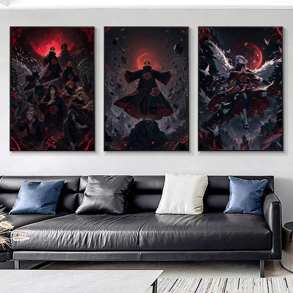 1pc Anime Naruto Akatsuki Posters HD Print Vintage Wall Art Decor for Home Study Room