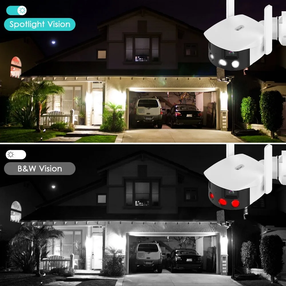 8MP 4K IP Camera WiFi Color Night Vision 180° Wide Angel ICSEE Ai Human Detect Outdoor 4MP CCTV Security Protection Camera