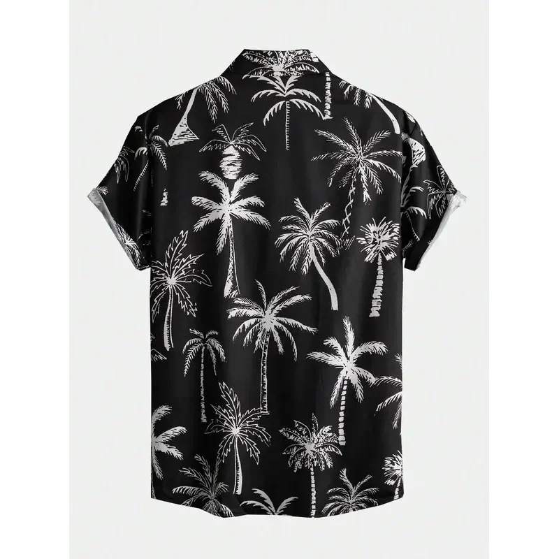 قمصان رجالية، قمصان منقوشة بجوز الهند هاواي، أزياء صيفية جديدة للرجال، قمصان كاجوال بأكمام قصيرة، قمصان #2