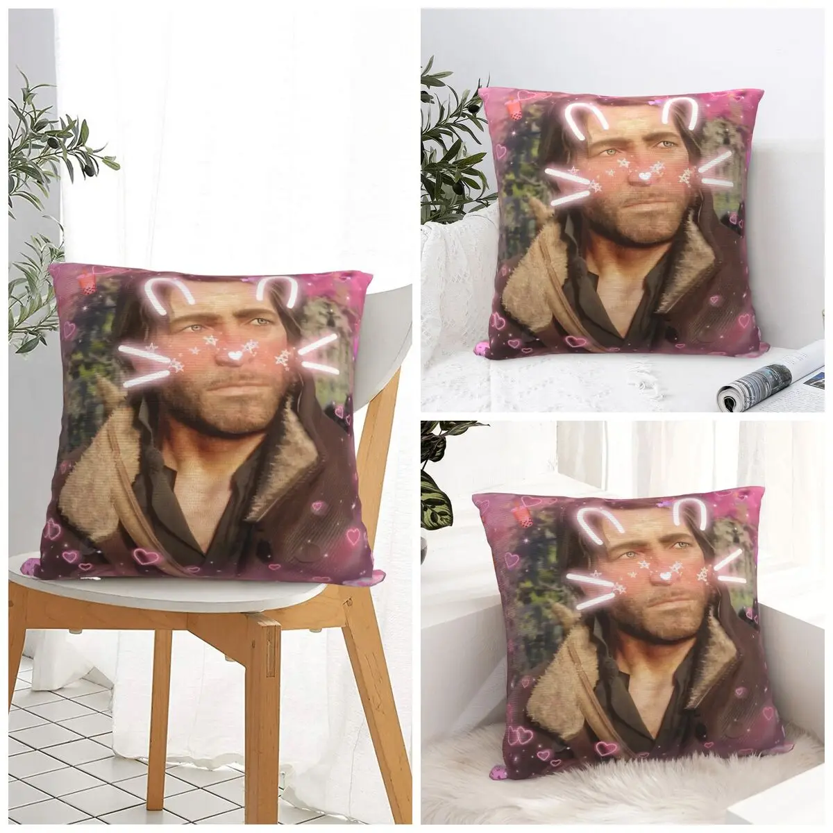 Arthur Morgan Sweet Hearts Pillow Case Vintage Pillow Cover Polyester Graphic Cushion Cover Pillowcases For Sofa Car Home Decor