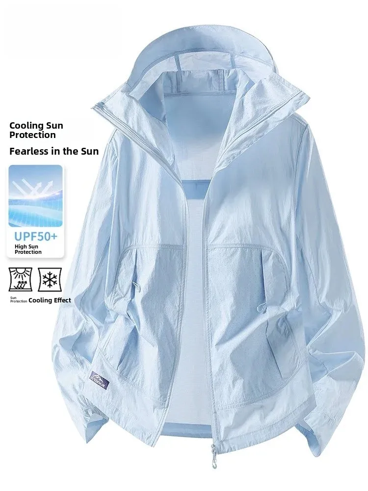 Ice Silk UV Protection Clothing Hooded Lightweight Outdoor Men's Jacket Summer New Arrival Breathable Quick Dry Anti-Static